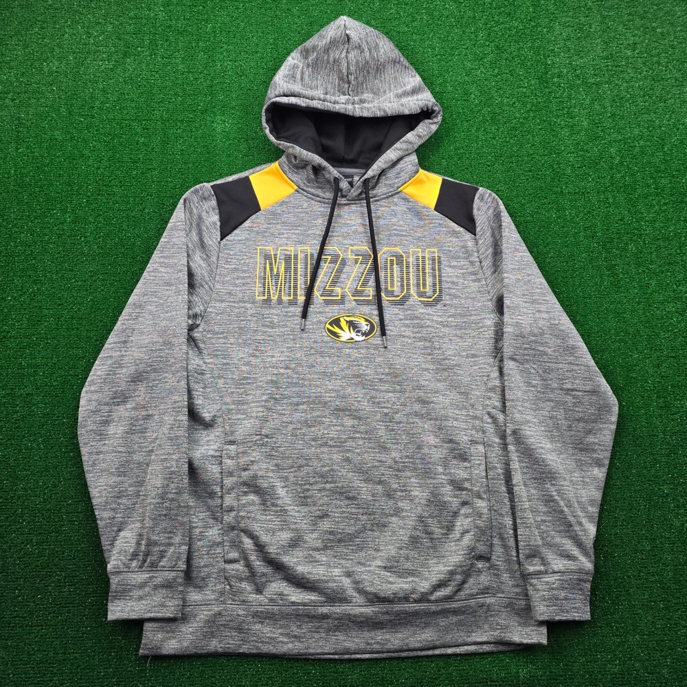 Missouri Tigers Hoodie Sweatshirt Mens Large Gray Mizzou Pullover NCAA College
